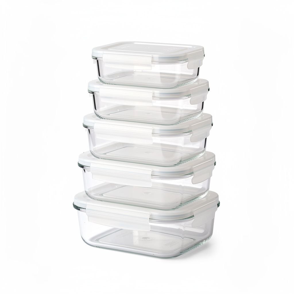 Glass Meal Prep Container Set, 10-Piece