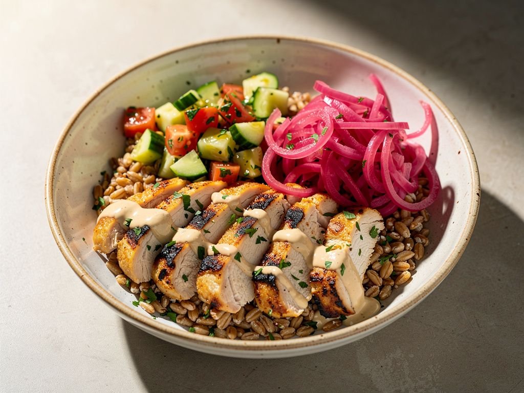 Chicken Shawarma Farro Bowl
