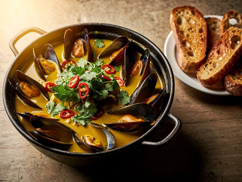 Coconut Curry Mussels