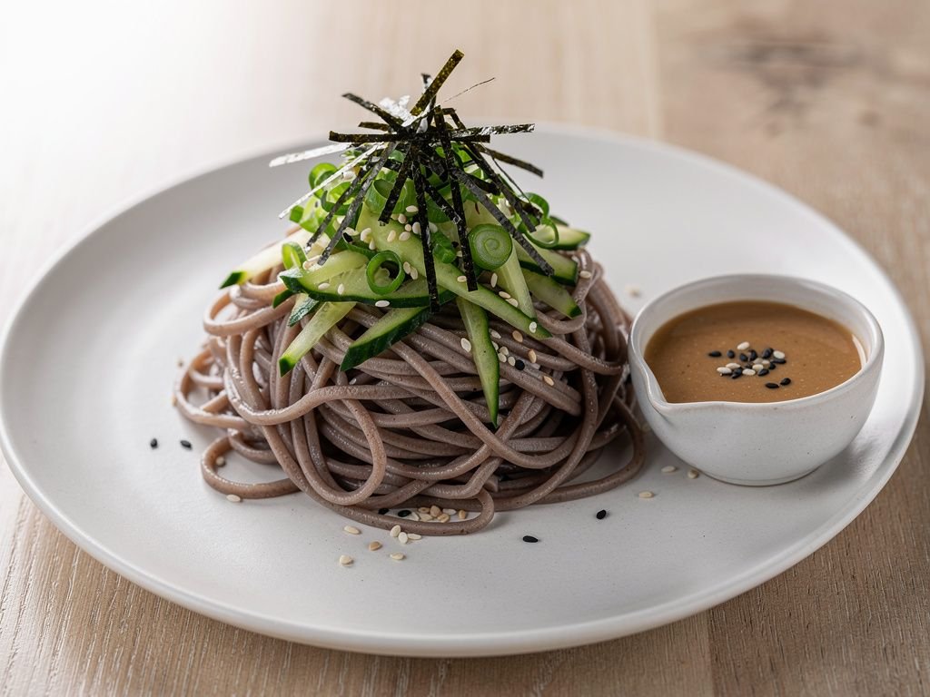 Cold Soba Noodles with Sesame Dipping Sauce