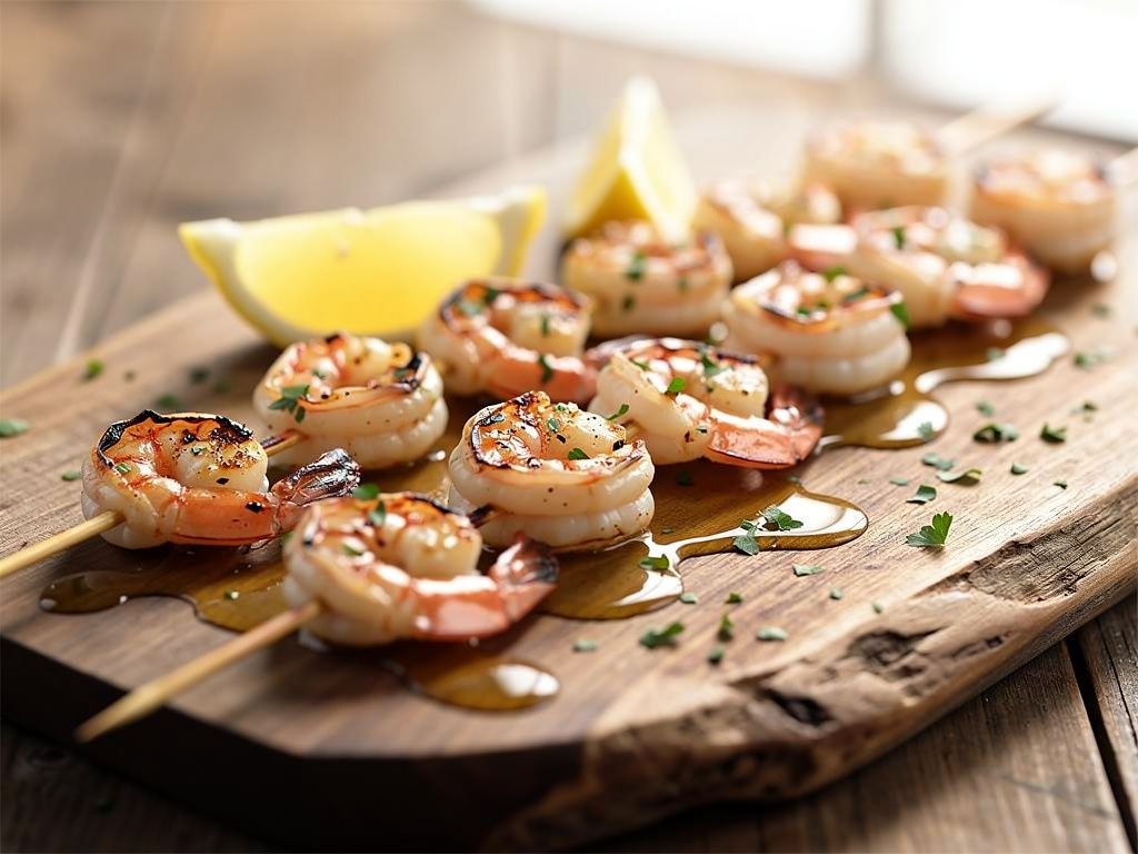 Garlic Butter Grilled Shrimp Skewers