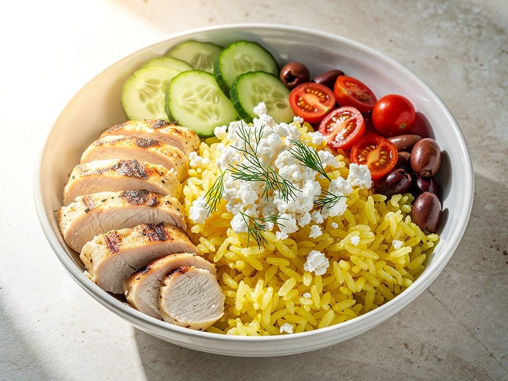 Greek Lemon Chicken Rice Bowl