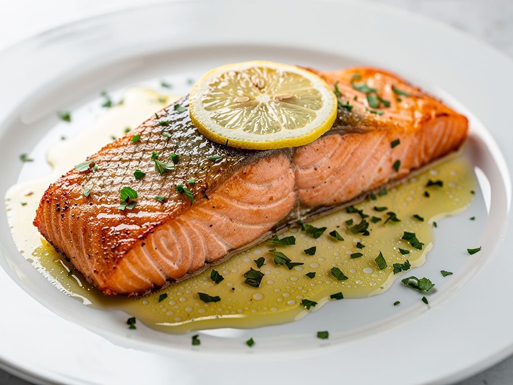 Pan-Seared Salmon with Lemon Butter Sauce
